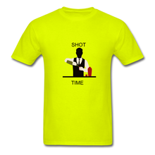 Load image into Gallery viewer, NdaBLDG "SHOT TIME" T-SHIRTS - safety green