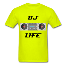 Load image into Gallery viewer, NdaBLDG "DJ LIFE" T-Shirt - safety green