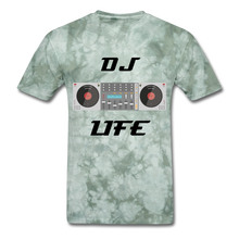 Load image into Gallery viewer, NdaBLDG "DJ LIFE" T-Shirt - military green tie dye
