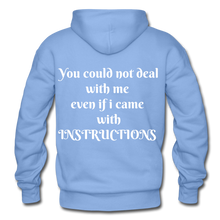 Load image into Gallery viewer, even if i came with instructions "ndabldg Hoodie - carolina blue