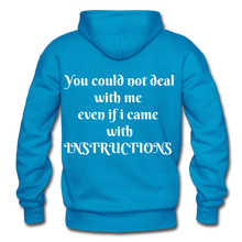 Load image into Gallery viewer, even if i came with instructions "ndabldg Hoodie - turquoise