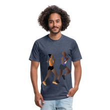 Load image into Gallery viewer, Fitted Cotton/Poly T-Shirt by Next Level - heather navy
