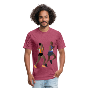 Fitted Cotton/Poly T-Shirt by Next Level - heather burgundy