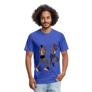 Fitted Cotton/Poly T-Shirt by Next Level - heather royal