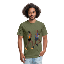 Load image into Gallery viewer, Fitted Cotton/Poly T-Shirt by Next Level - heather military green
