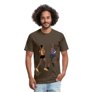 Fitted Cotton/Poly T-Shirt by Next Level - heather espresso