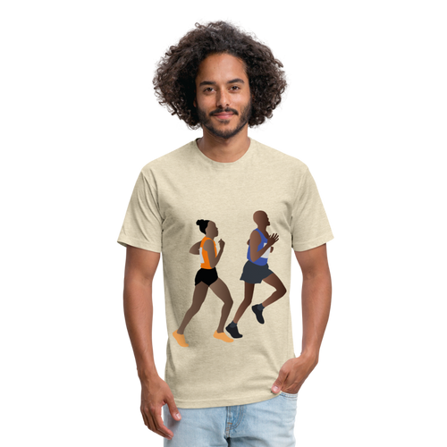 Fitted Cotton/Poly T-Shirt by Next Level - heather cream