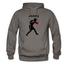 Load image into Gallery viewer, NdaBLDG TOP PRIZE FIGHTER Men&#39;s Hoodie - asphalt gray
