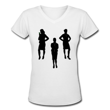 Load image into Gallery viewer, NdaBLDG &quot;BUISNESS &quot;Women&#39;s V-Neck T-Shirt - white
