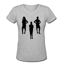 Load image into Gallery viewer, NdaBLDG &quot;BUISNESS &quot;Women&#39;s V-Neck T-Shirt - gray
