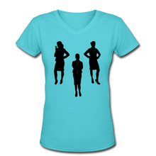 Load image into Gallery viewer, NdaBLDG &quot;BUISNESS &quot;Women&#39;s V-Neck T-Shirt - aqua
