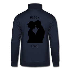 NdaBLDG "BLACK LOVE " WOMENS Quarter Zip Pullover - navy