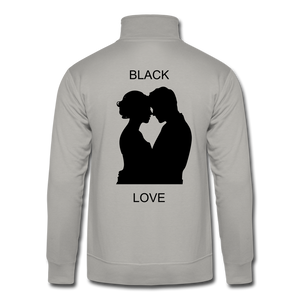 NdaBLDG "BLACK LOVE " WOMENS Quarter Zip Pullover - light gray