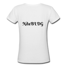 Load image into Gallery viewer, NdaBLDG &quot;BEACH &quot;Women&#39;s V-Neck T-Shirt - white
