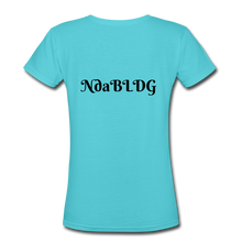 Load image into Gallery viewer, NdaBLDG &quot;BEACH &quot;Women&#39;s V-Neck T-Shirt - aqua
