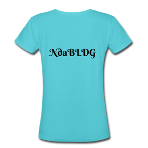 NdaBLDG "BEACH "Women's V-Neck T-Shirt - aqua