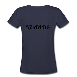 NdaBLDG "BEACH "Women's V-Neck T-Shirt - navy