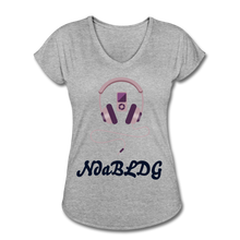 Load image into Gallery viewer, NdaBLDG &quot; IPOD HEADPHONES&quot; V-Neck T-Shirt - heather gray
