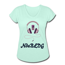 Load image into Gallery viewer, NdaBLDG &quot; IPOD HEADPHONES&quot; V-Neck T-Shirt - mint
