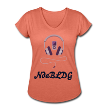 Load image into Gallery viewer, NdaBLDG &quot; IPOD HEADPHONES&quot; V-Neck T-Shirt - heather bronze
