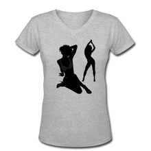 Load image into Gallery viewer, NdaBLDG Women&#39;s V-Neck T-Shirt - gray
