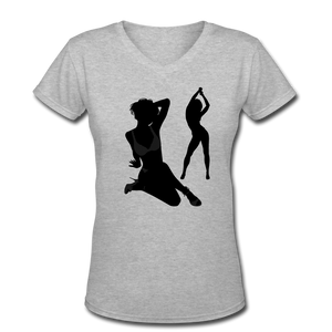 NdaBLDG Women's V-Neck T-Shirt - gray