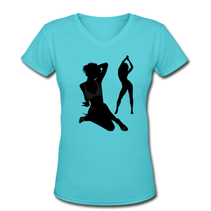 NdaBLDG Women's V-Neck T-Shirt - aqua