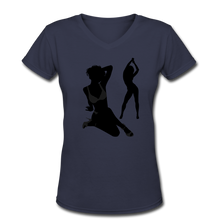 Load image into Gallery viewer, NdaBLDG Women&#39;s V-Neck T-Shirt - navy
