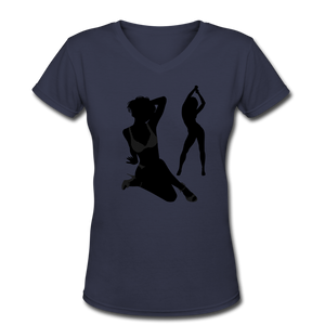 NdaBLDG Women's V-Neck T-Shirt - navy