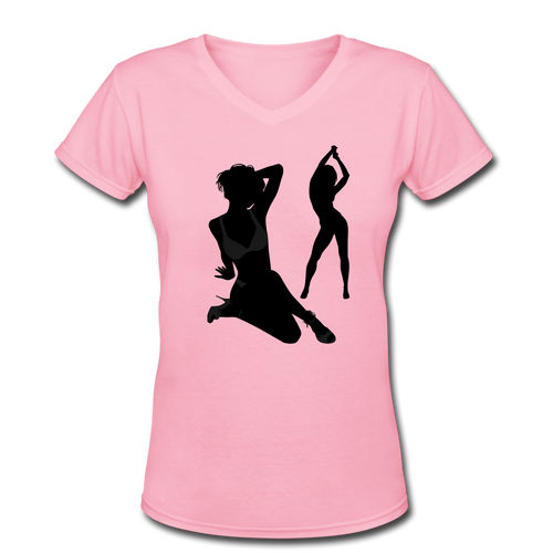 NdaBLDG Women's V-Neck T-Shirt - pink