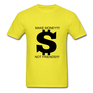 NdaBLDG "$ NO FRIENDS " T-Shirt - yellow