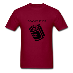 NdaBLDG "DEAD FRIENDS "  T-Shirt - burgundy