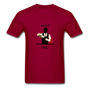 NdaBLDG "SHOT TIME" T-SHIRTS - dark red