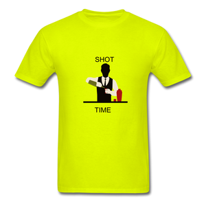 NdaBLDG "SHOT TIME" T-SHIRTS - safety green