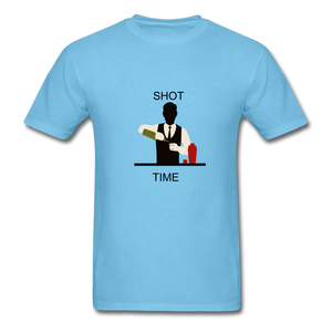 NdaBLDG "SHOT TIME" T-SHIRTS - aquatic blue