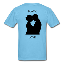 Load image into Gallery viewer, NdaBLDG BLACK LOVE  T-Shirts - aquatic blue
