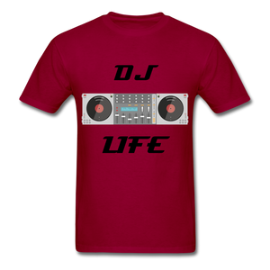 NdaBLDG "DJ LIFE" T-Shirt - dark red