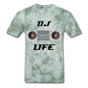 NdaBLDG "DJ LIFE" T-Shirt - military green tie dye