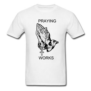 Ndabldg "PRAYING WORKS " T-Shirt - white