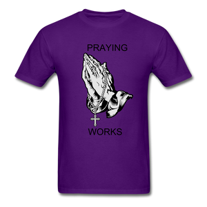 Ndabldg "PRAYING WORKS " T-Shirt - purple