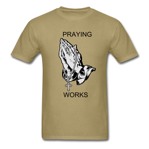 Ndabldg "PRAYING WORKS " T-Shirt - khaki