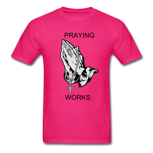 Ndabldg "PRAYING WORKS " T-Shirt - fuchsia