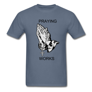 Ndabldg "PRAYING WORKS " T-Shirt - denim