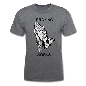 Ndabldg "PRAYING WORKS " T-Shirt - mineral charcoal gray