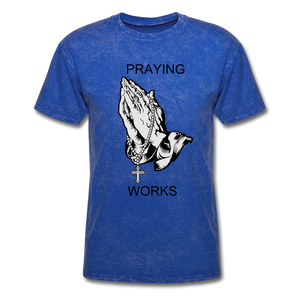 Ndabldg "PRAYING WORKS " T-Shirt - mineral royal