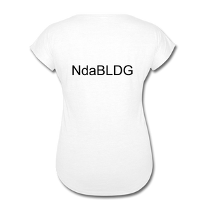 Women's Ndabldg "PRAYING WORKS" V-Neck T-Shirt - white