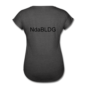 Women's Ndabldg "PRAYING WORKS" V-Neck T-Shirt - deep heather