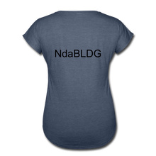 Load image into Gallery viewer, Women&#39;s Ndabldg &quot;PRAYING WORKS&quot; V-Neck T-Shirt - navy heather
