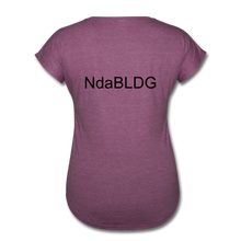 Load image into Gallery viewer, Women&#39;s Ndabldg &quot;PRAYING WORKS&quot; V-Neck T-Shirt - heather plum
