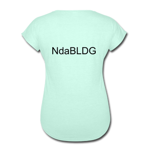 Women's Ndabldg "PRAYING WORKS" V-Neck T-Shirt - mint